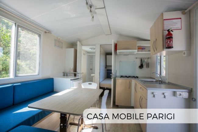 L'interno di una casa mobile del Villaggio Camping Mirage