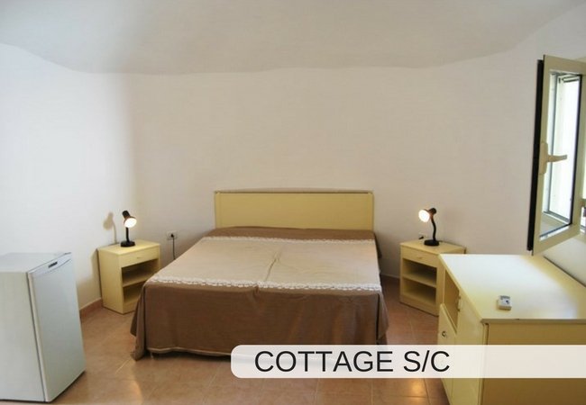 Camera con letto matrimoniale e comodini.